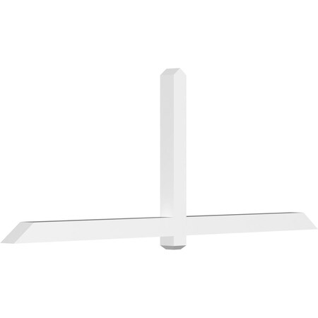 Ekena Millwork Eugene Architectural Grade PVC Gable Bracket, 96"W x 36"H x 4"D x 4"F, 9/12 Pitch GBP096X36X0404EUG00